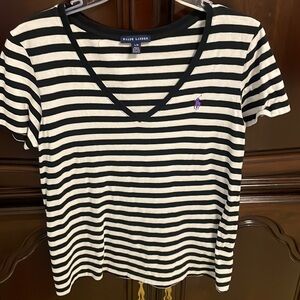 Ralph Lauren black white stripe t shirt